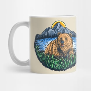 bear wild mountain sunset Mug